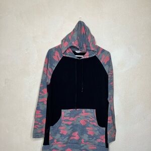Camouflage Hoodie with Pink Accents